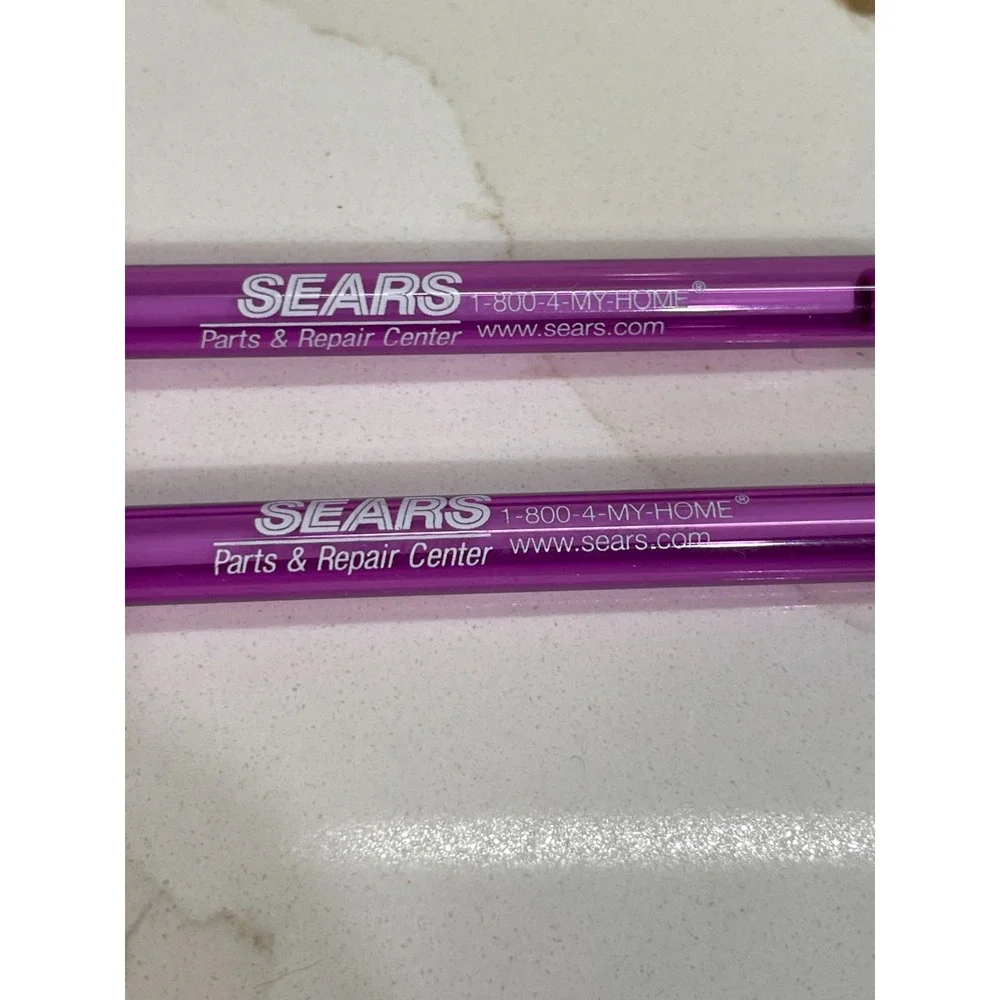 NO INK Vintage Sears Parts & Repair Pens Lot of 2‎ Ballpoint Purple Cap READ